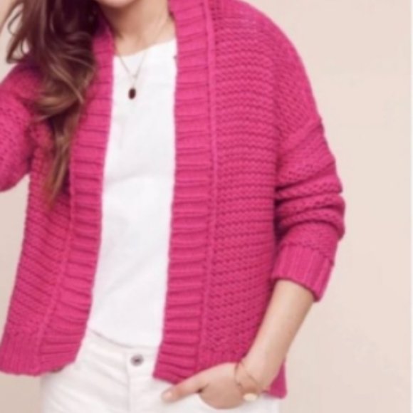 bright pink chunky cardigan